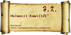Helmeczi Kamilló névjegykártya